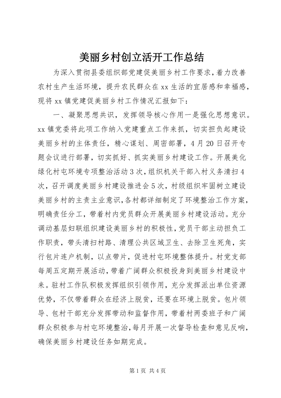 2023年美丽乡村创建活动工作总结.docx_第1页