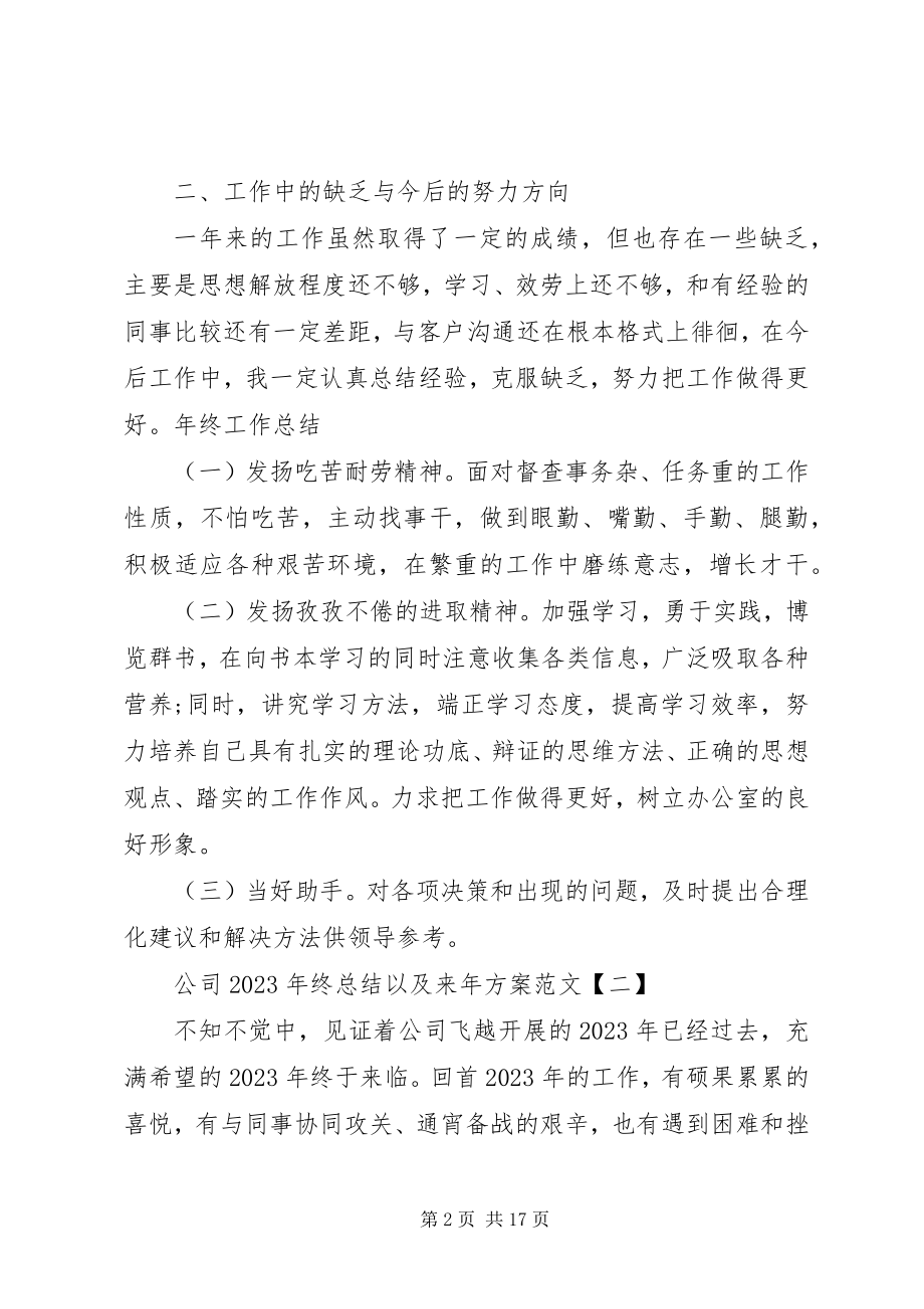 2023年公司某年终总结以及来年计划.docx_第2页