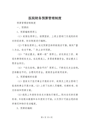 2023年医院财务预算管理制度.docx