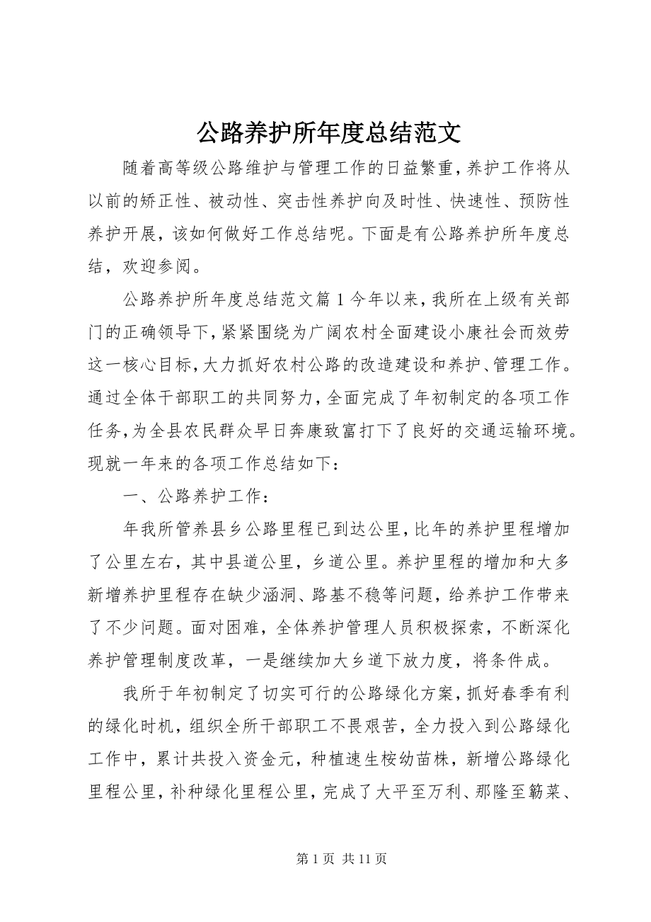 2023年公路养护所年度总结.docx_第1页