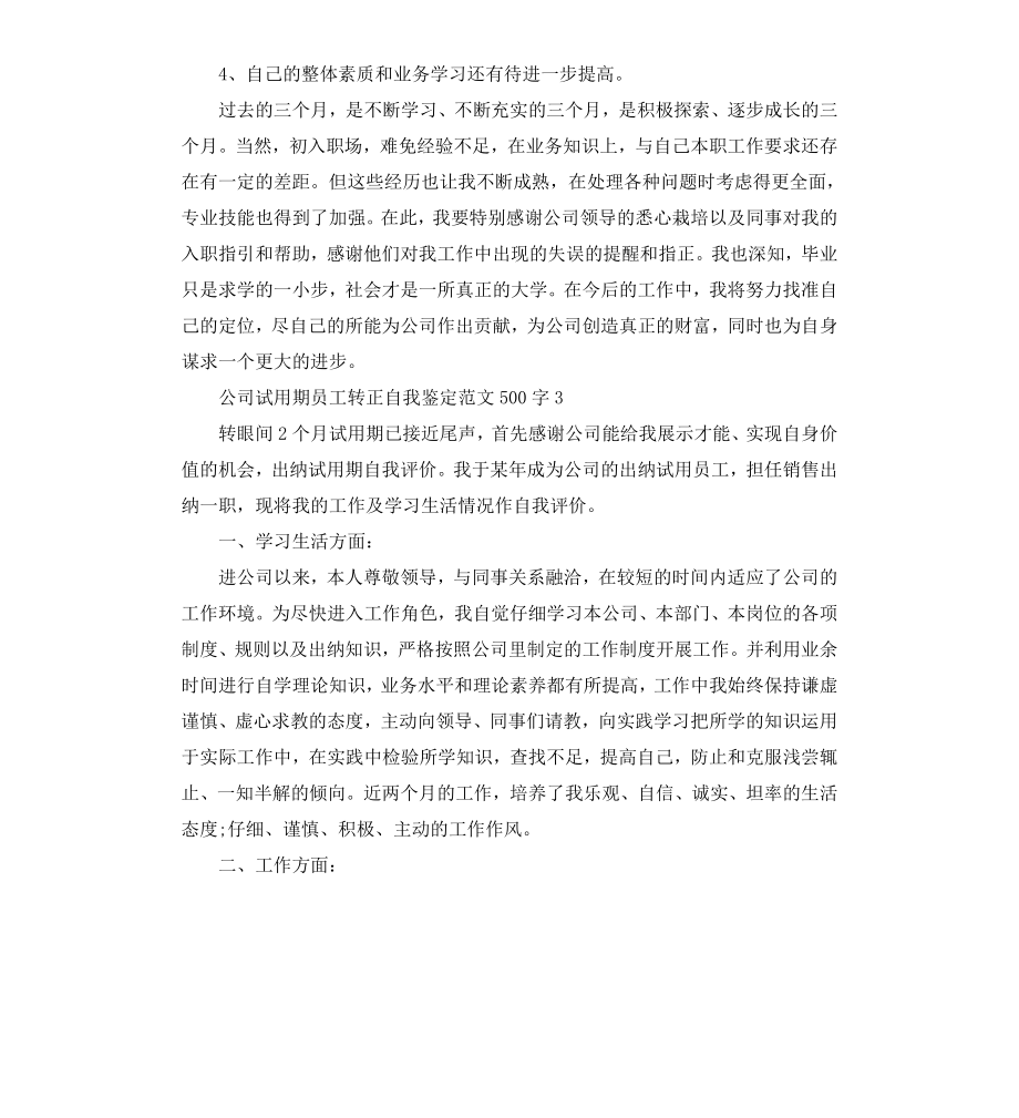 公司试用期员工转正自我鉴定.docx_第3页