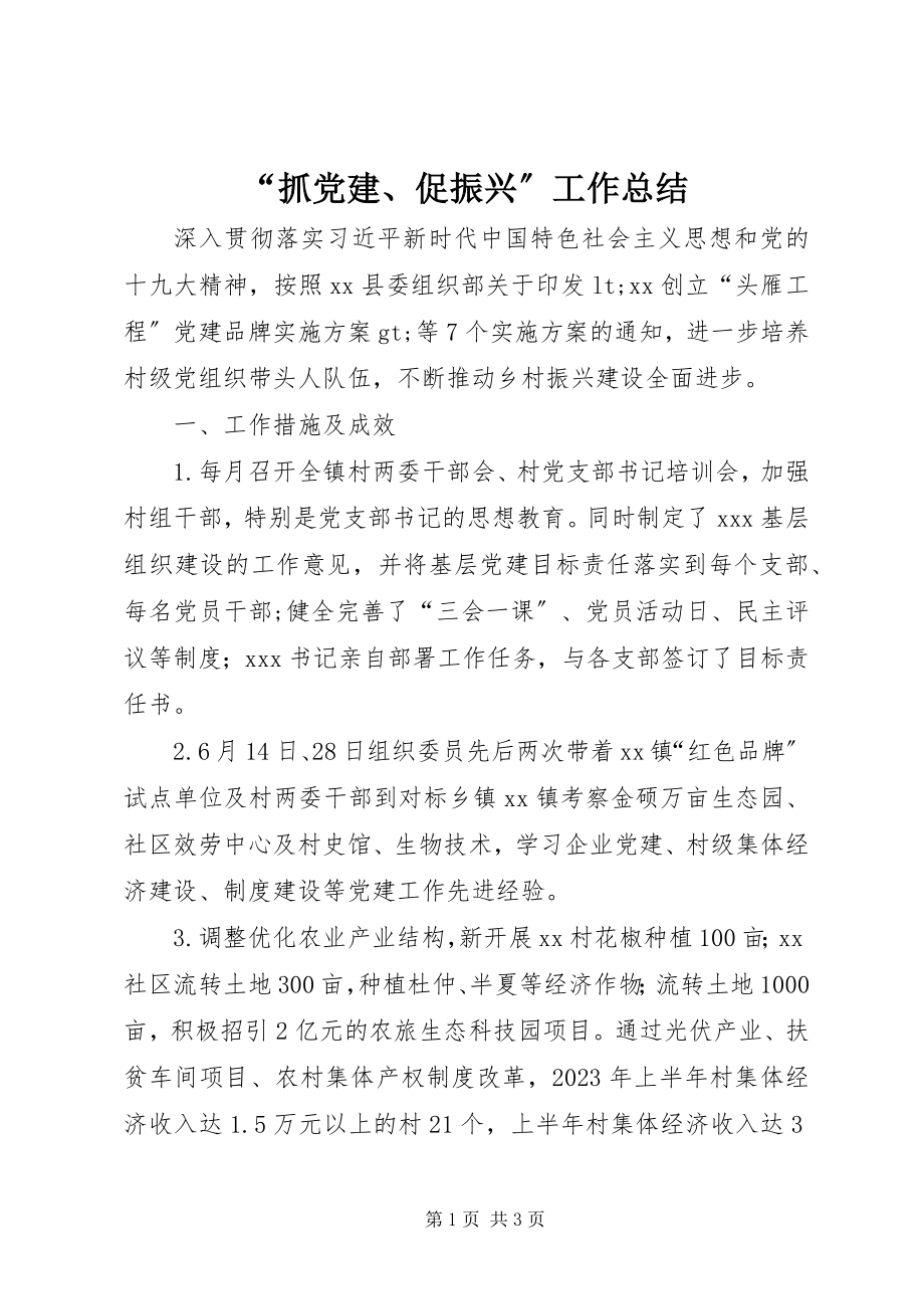 2023年抓党建促振兴工作总结.docx_第1页