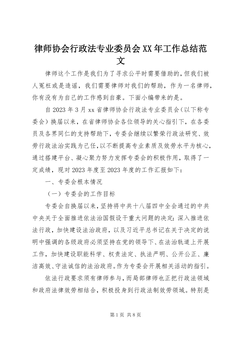 2023年律师协会行政法专业委员会工作总结.docx_第1页