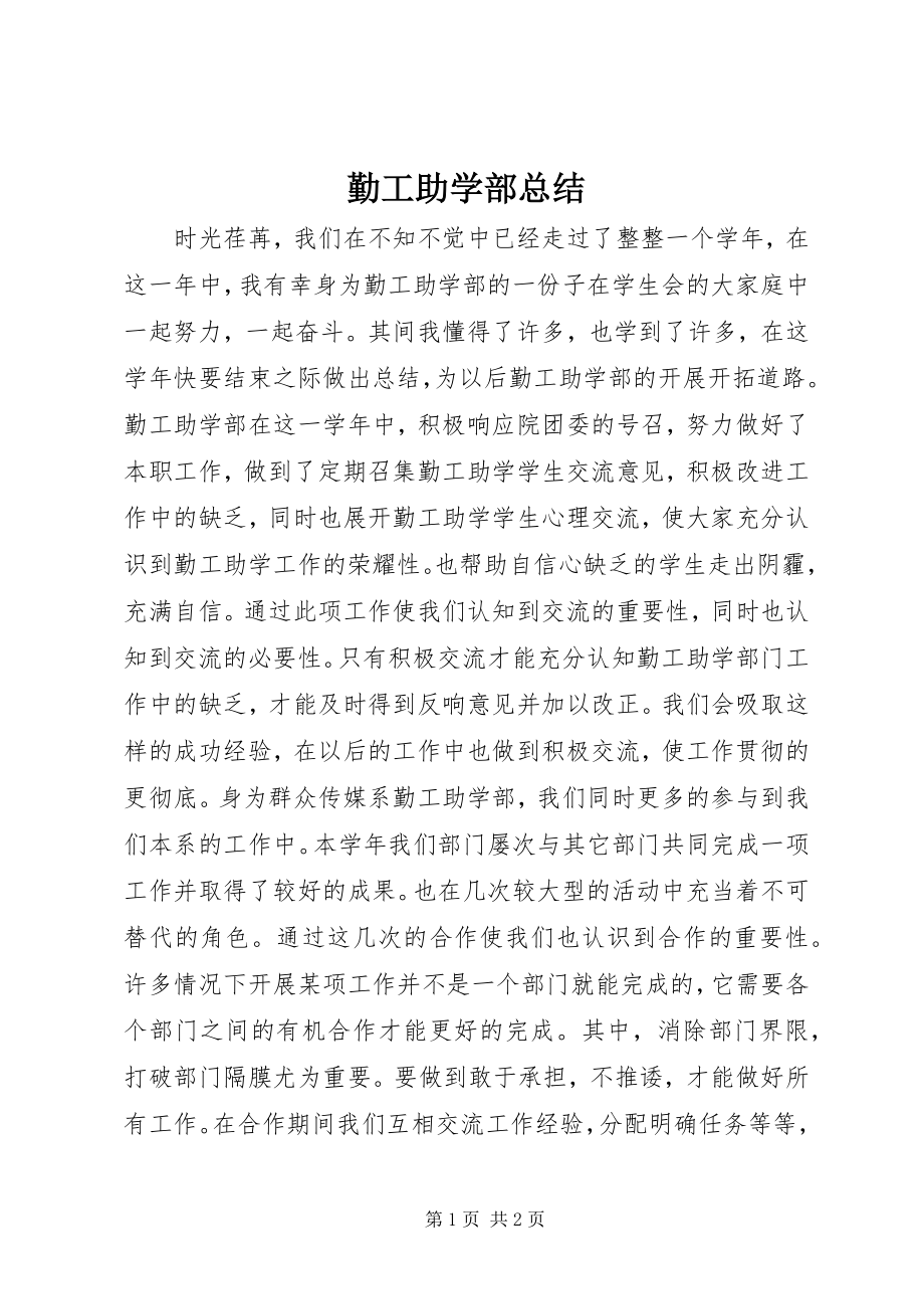 2023年勤工助学部总结.docx_第1页