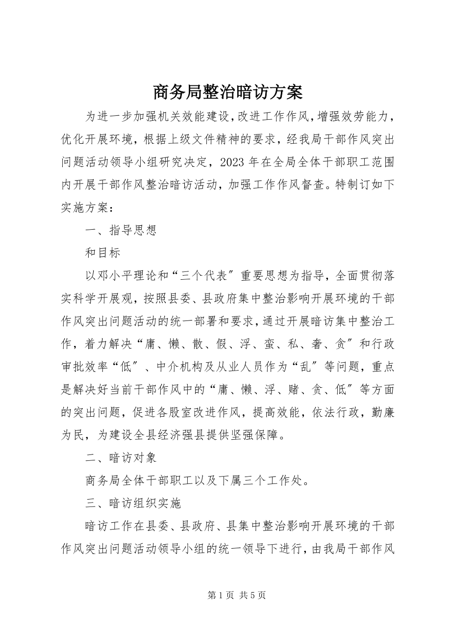 2023年商务局整治暗访方案.docx_第1页