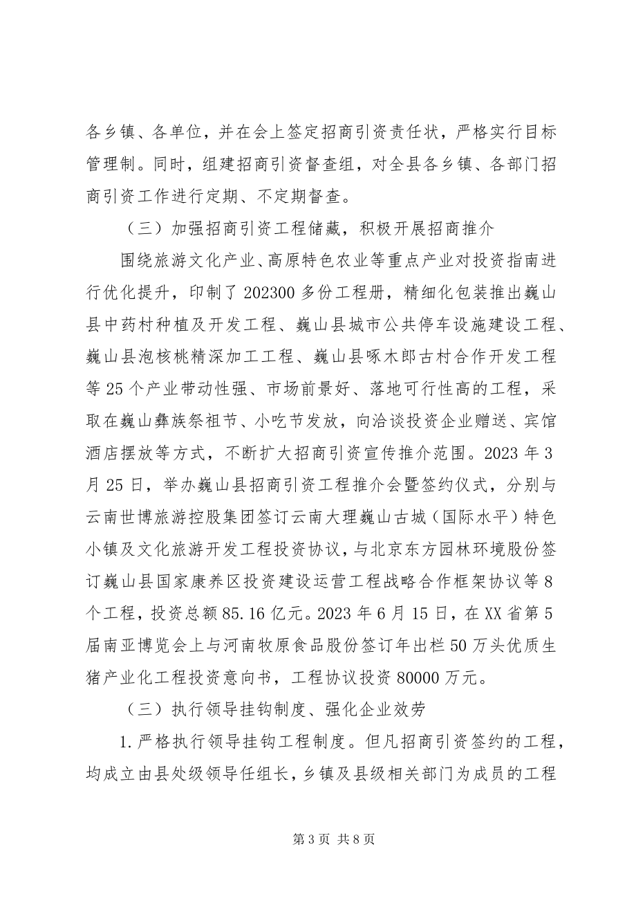 2023年县招商合作局上半年工作总结和下半年工作计划.docx_第3页