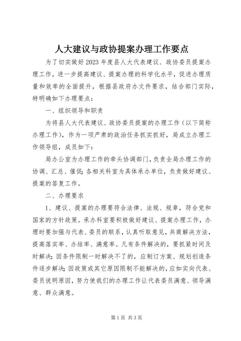 2023年人大建议与政协提案办理工作要点.docx_第1页