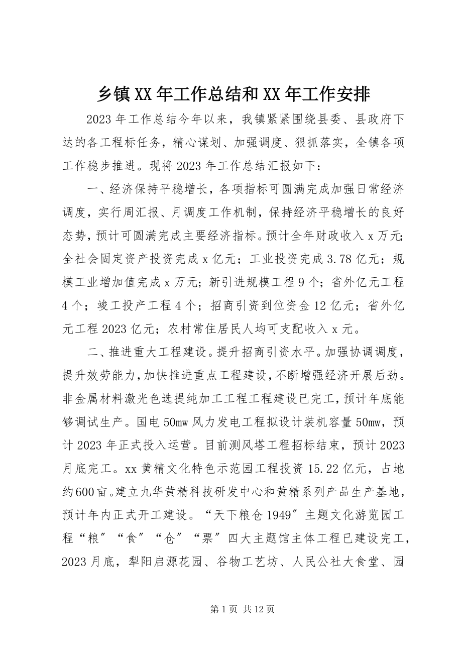 2023年乡镇工作总结和工作安排.docx_第1页