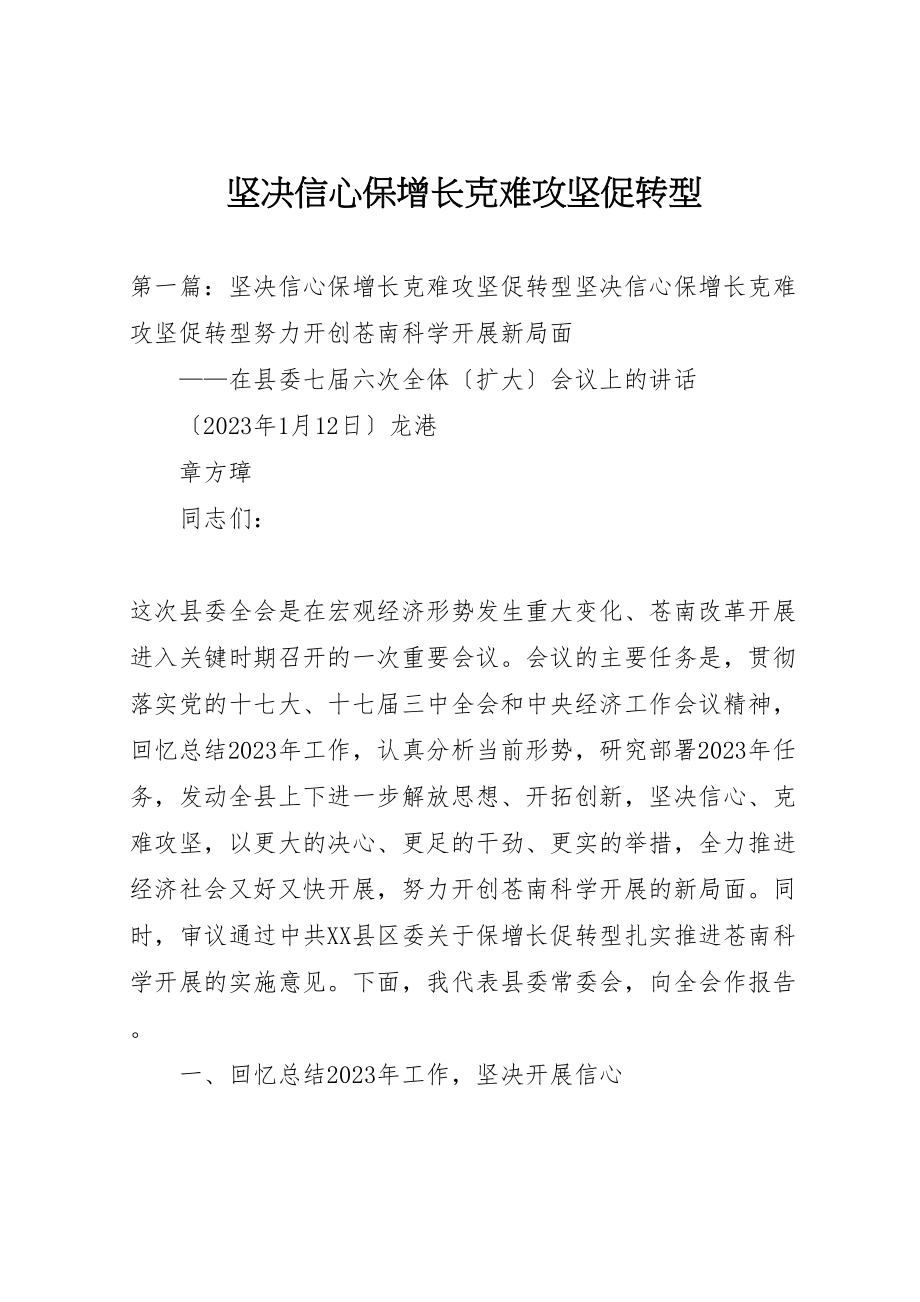 2023年坚定信心保增长克难攻坚促转型.doc_第1页