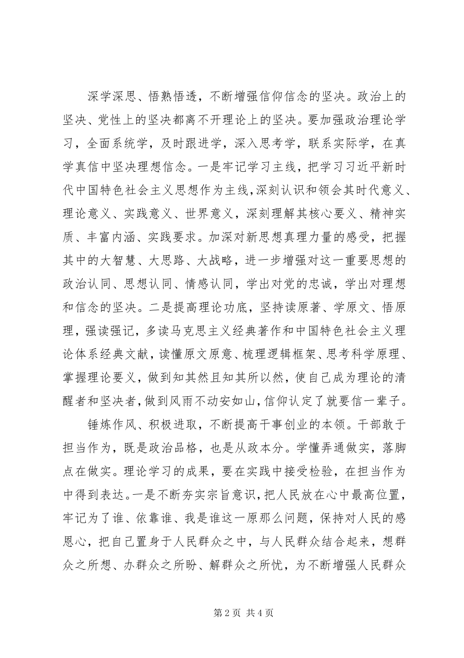 2023年坚定理想信念勇于担当作为心得体会两篇.docx_第2页