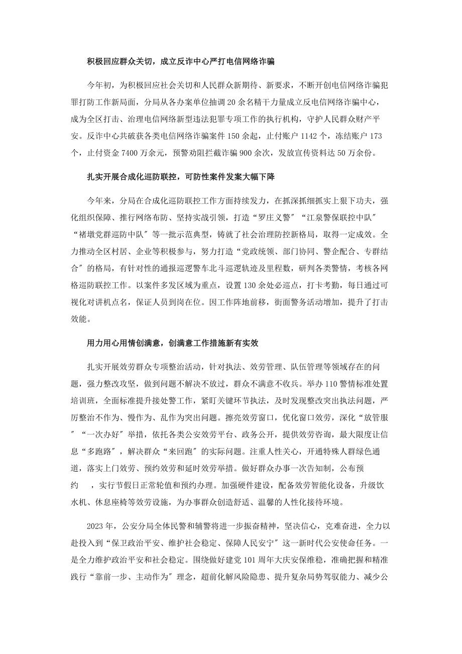 2023年区公安分局工作总结和工作计划.docx_第2页