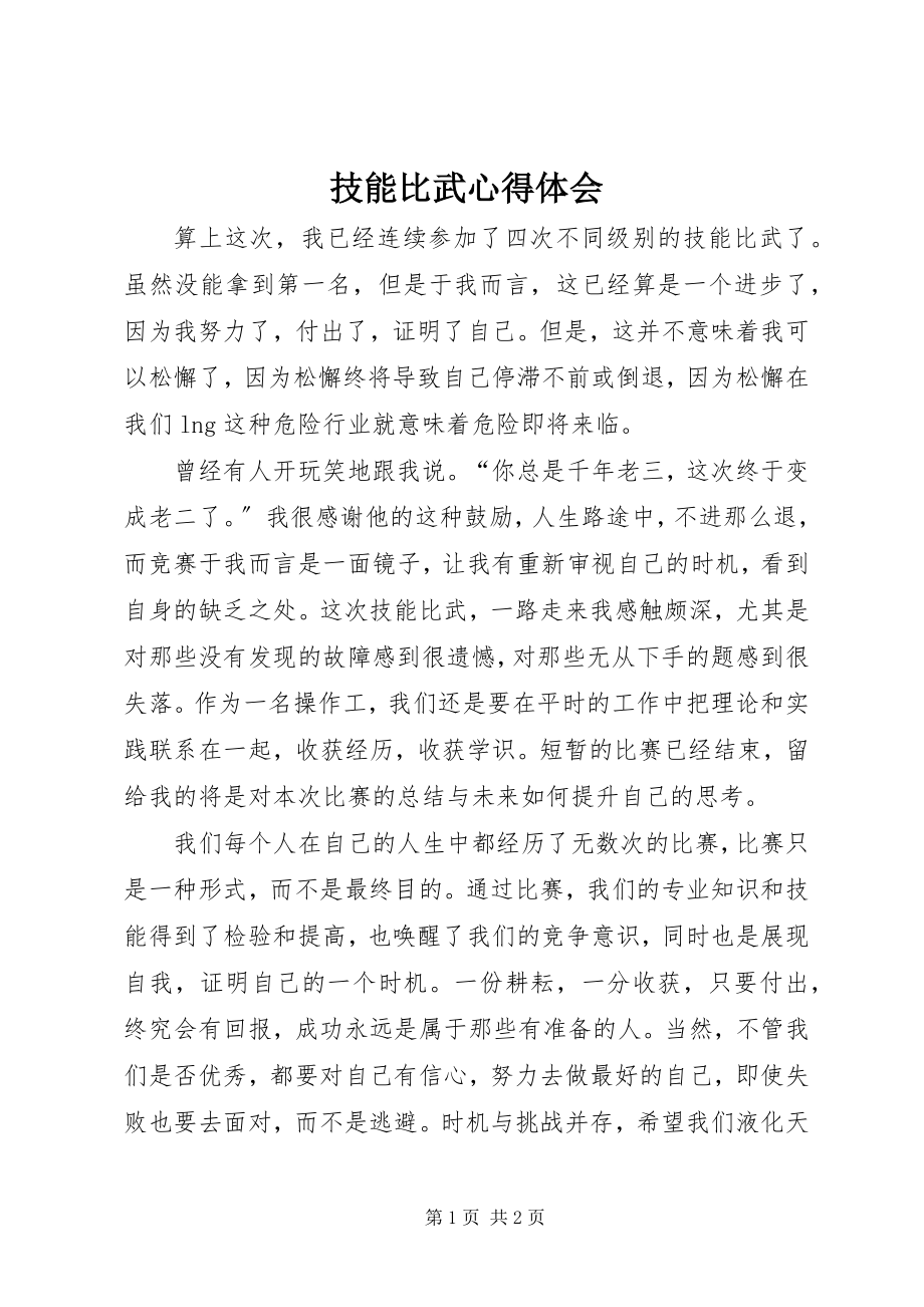 2023年技能比武心得体会.docx_第1页