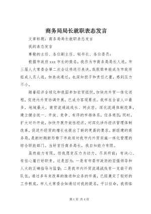 2023年商务局局长就职表态讲话.docx