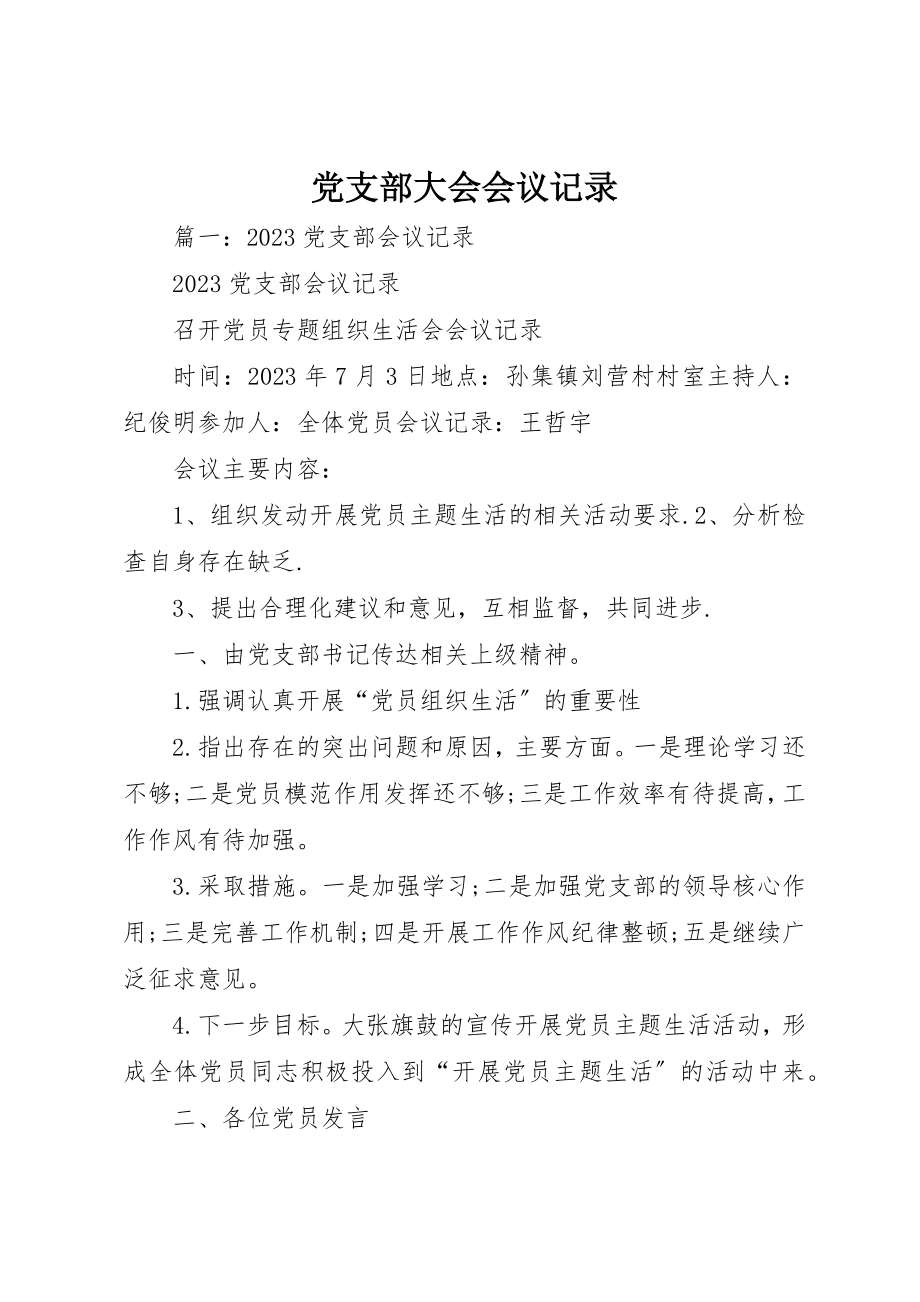 2023年党支部大会会议记录.docx_第1页