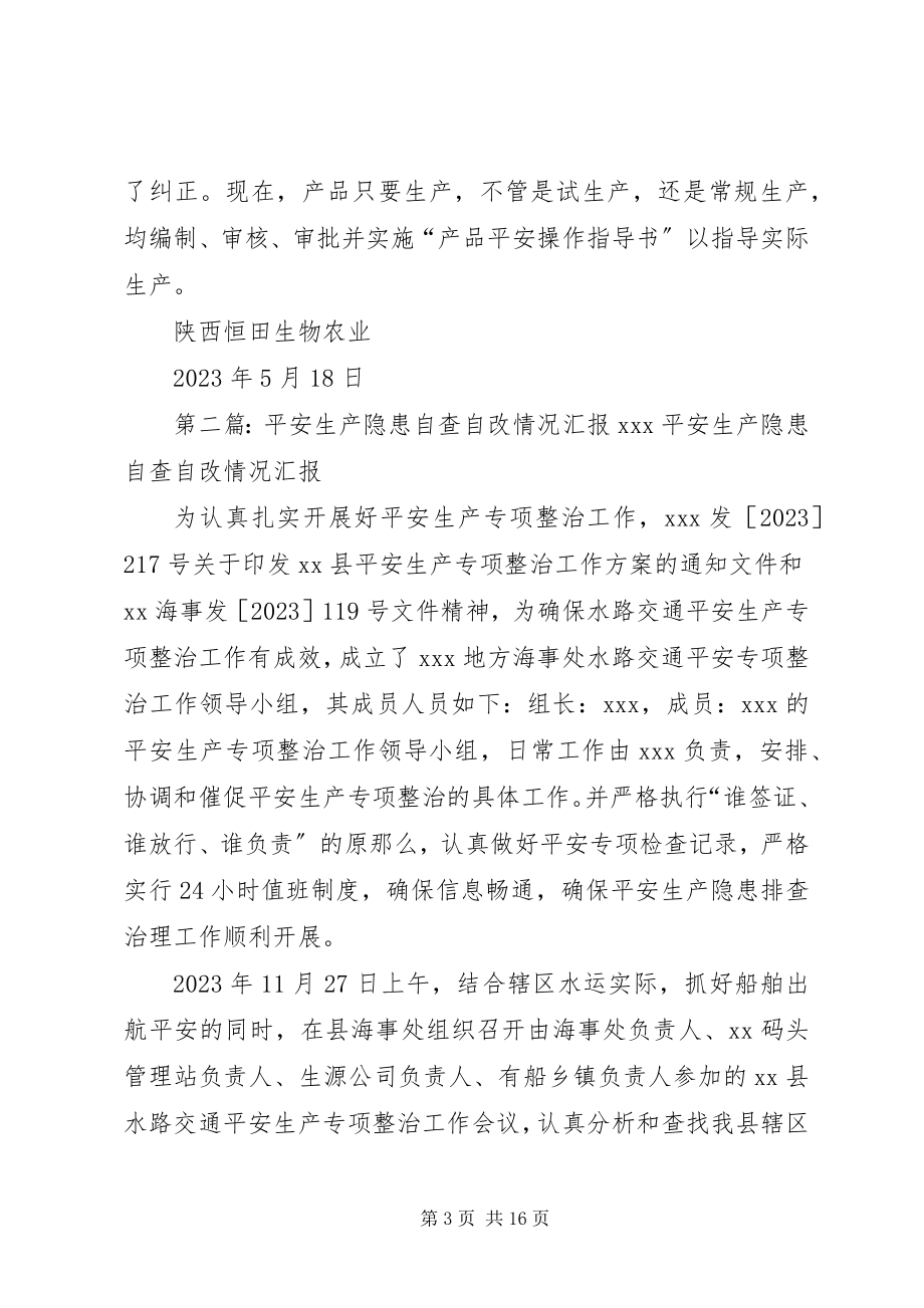 2023年安全生产隐患自查自改汇报材料新编.docx_第3页