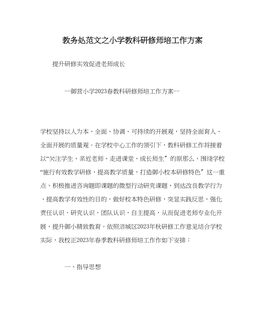 2023年教务处小学教科研修师培工作计划.docx_第1页