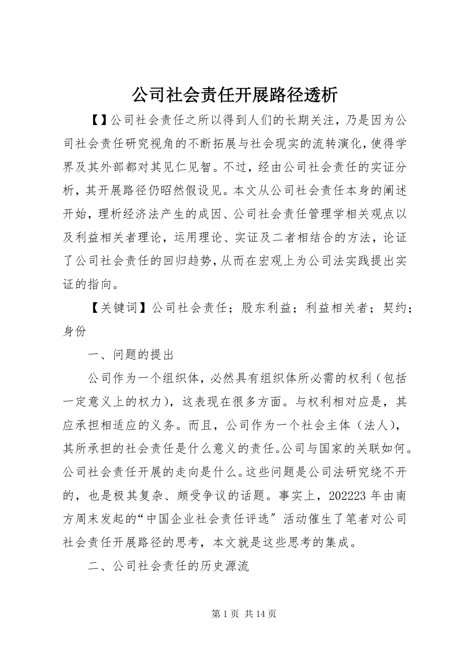 2023年公司社会责任发展路径透析.docx_第1页