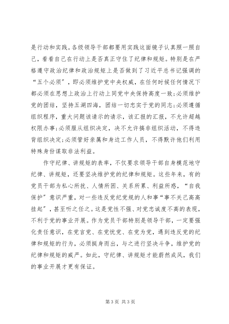 2023年干部讲政治重规矩作表率心得体会.docx_第3页