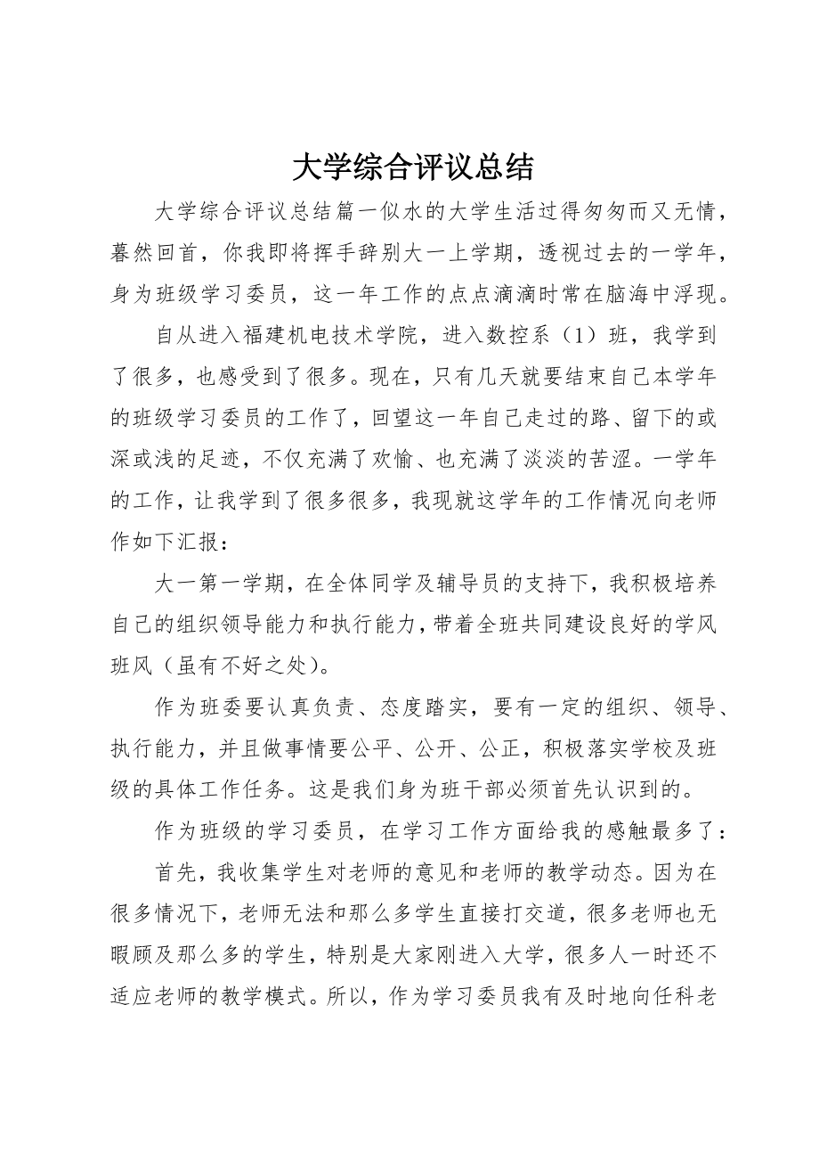 2023年大学综合评议总结.docx_第1页