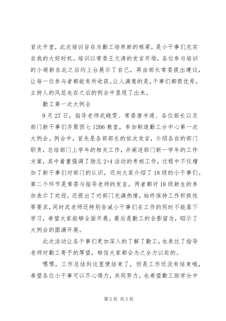 2023年勤工助学分中心九月工作总结.docx_第2页