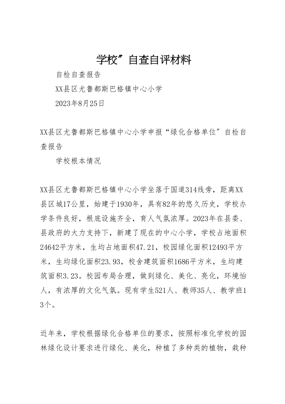 2023年学校自查自评材料.doc_第1页