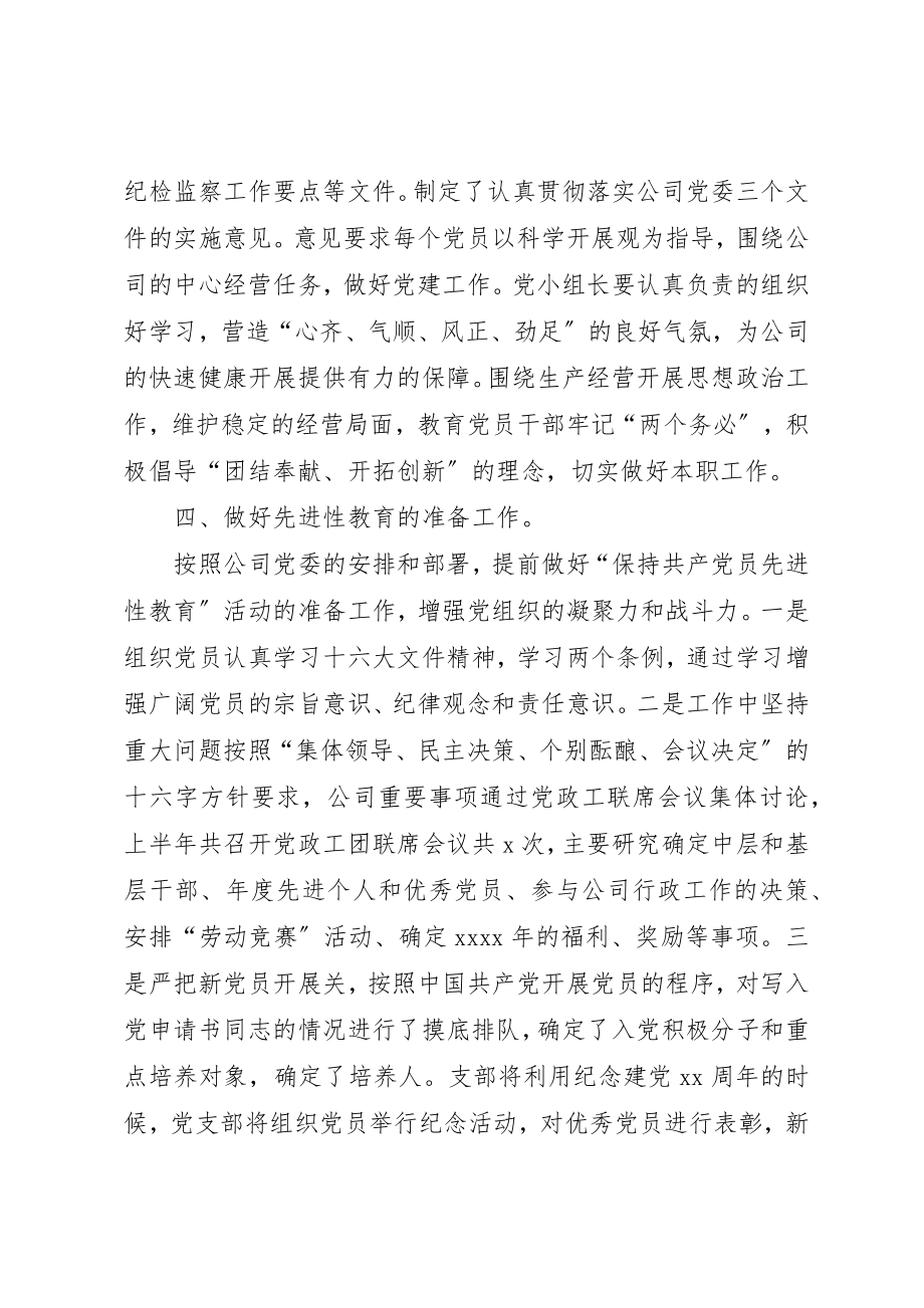 2023年党支部某年上半年工作总结和下半年的工作安排.docx_第3页