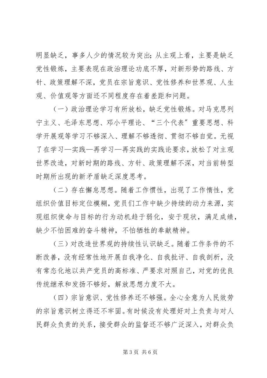 2023年商务局支部班子专题组织生活会对照检查材料.docx_第3页