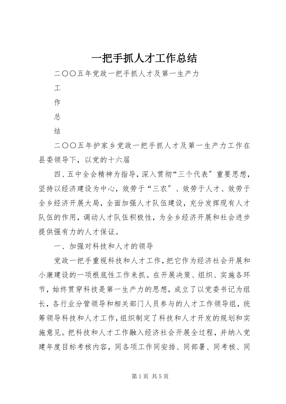 2023年一把手抓人才工作总结.docx_第1页