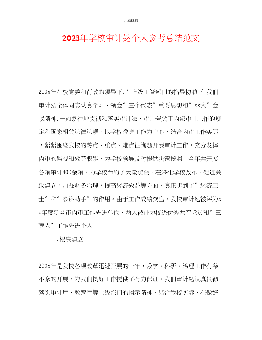 2023年学校审计处个人总结.docx_第1页