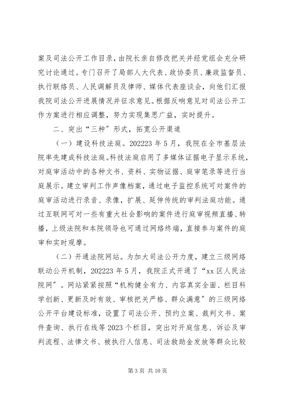 2023年市区人民法院司法公开工作汇报材料.docx_第3页