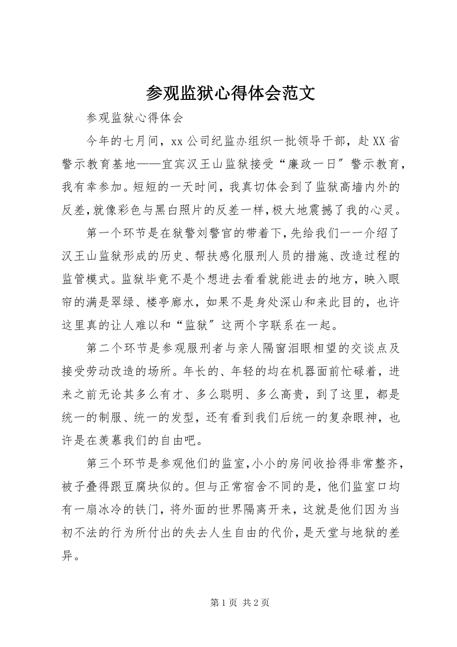 2023年参观监狱心得体会2新编.docx_第1页