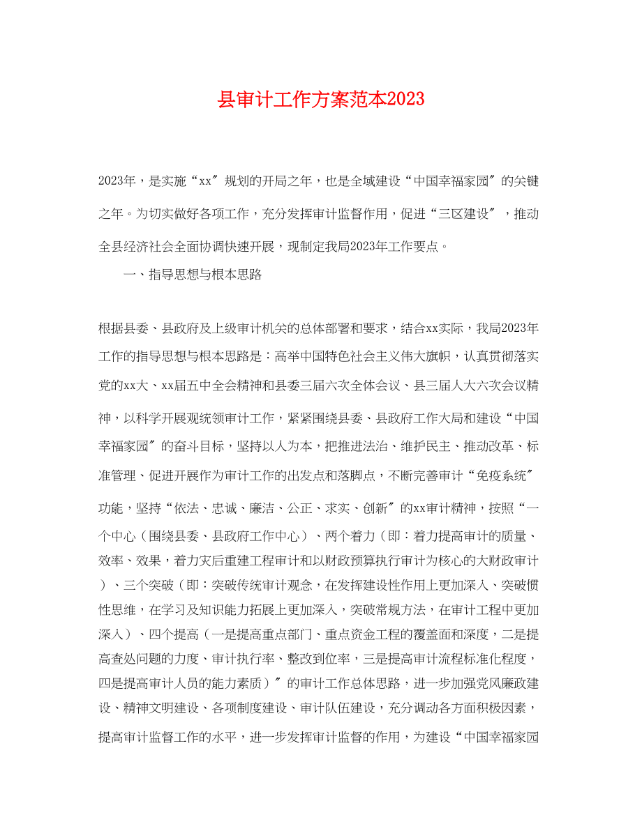 2023年县审计工作计划2.docx_第1页