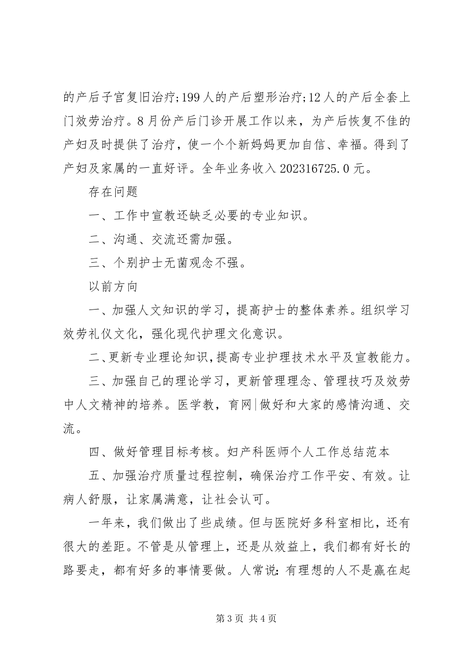 2023年妇产科医师个人总结范本.docx_第3页