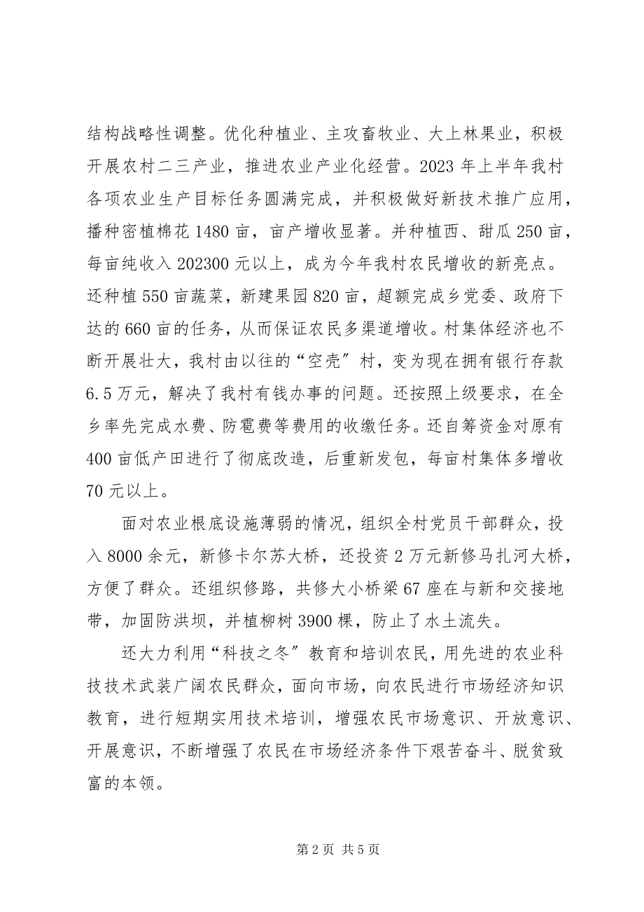 2023年上半年村党支部书记个人工作总结.docx_第2页