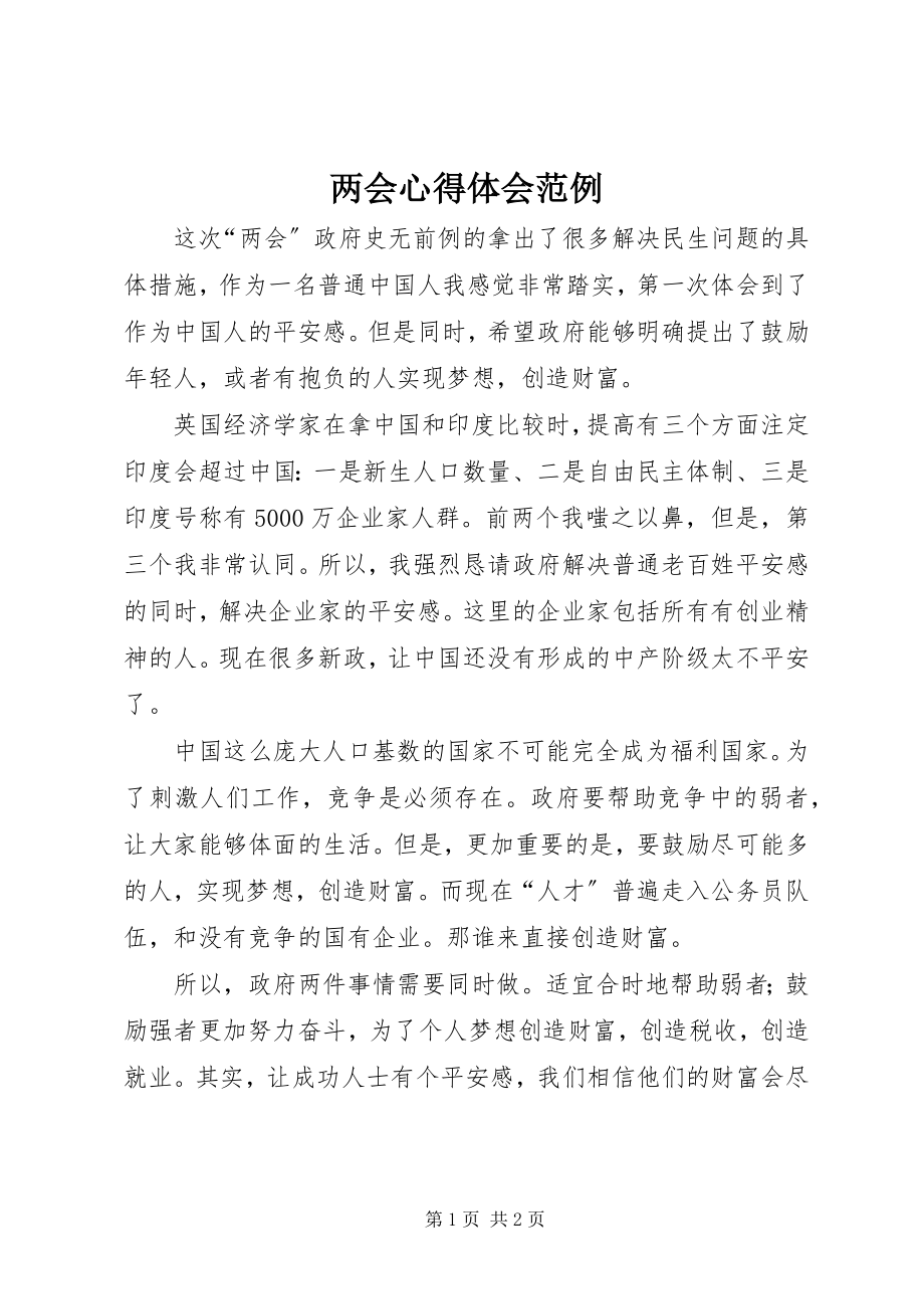 2023年两会心得体会范例.docx_第1页