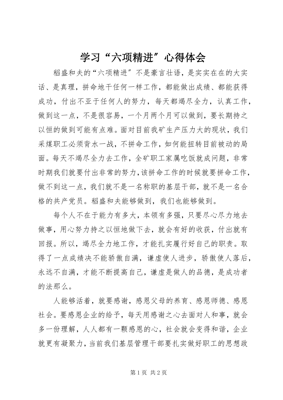 2023年学习“六项精进”心得体会.docx_第1页