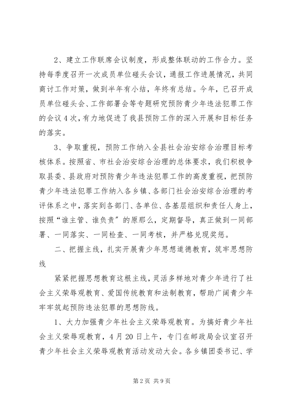 2023年县预防青少年违法犯罪工作总结.docx_第2页