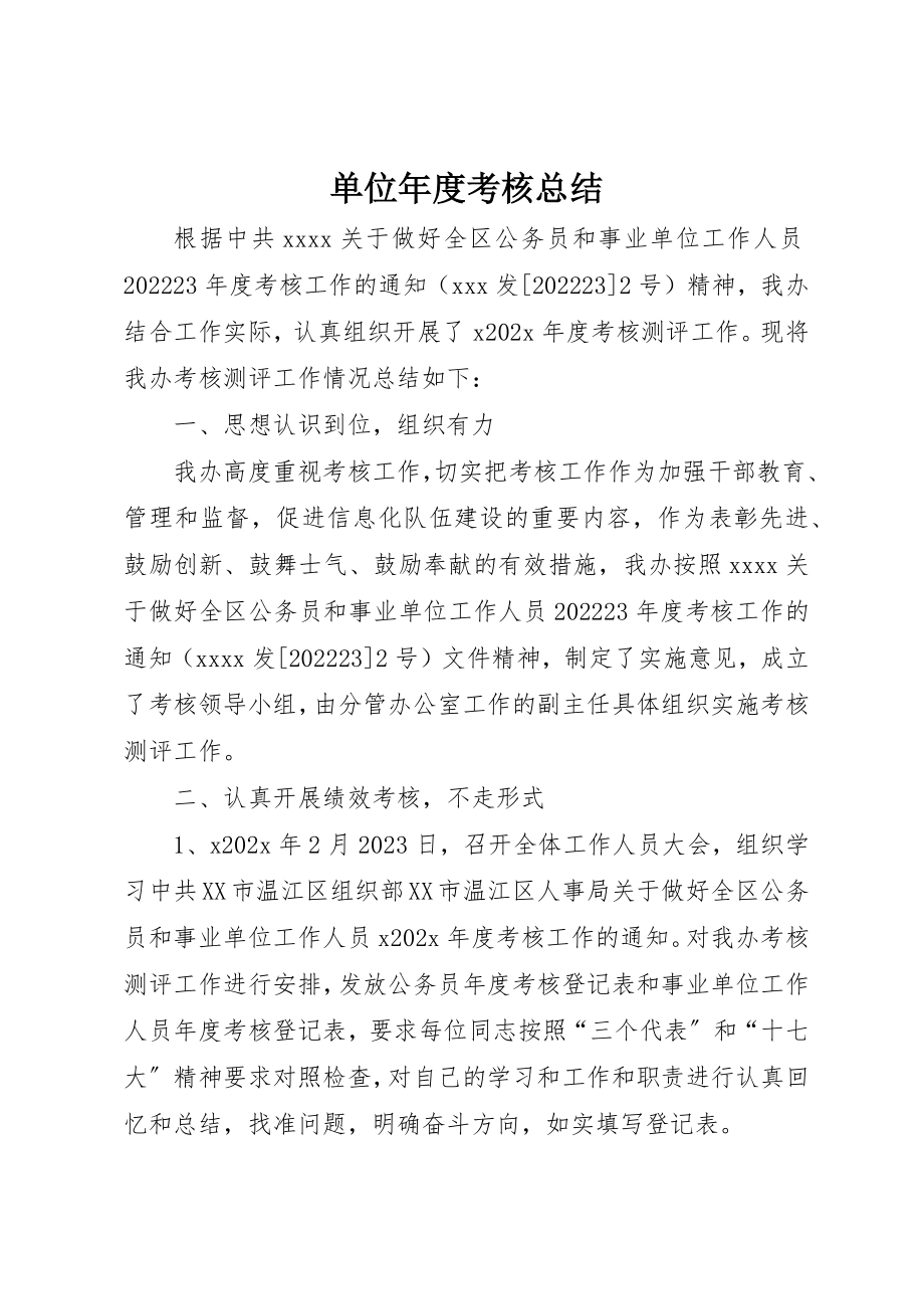 2023年单位年度考核总结.docx_第1页