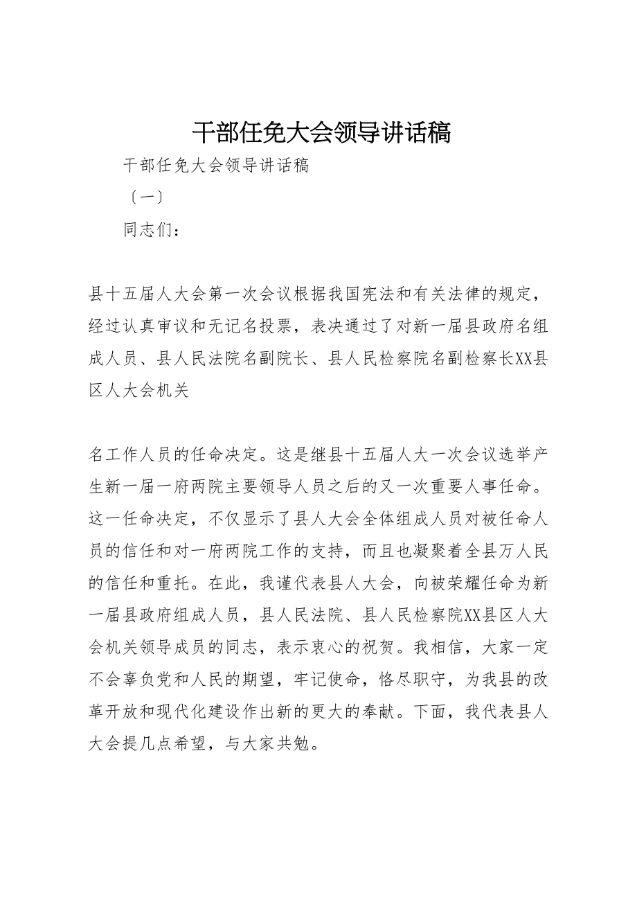 2023年干部任免大会领导致辞稿.doc_第1页