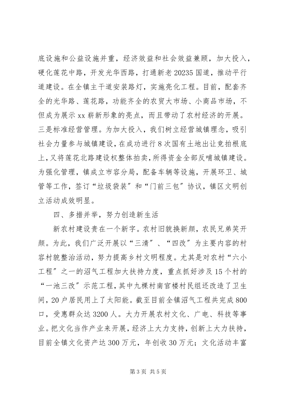 2023年乡镇新农村建设经验交流汇报材料.docx_第3页