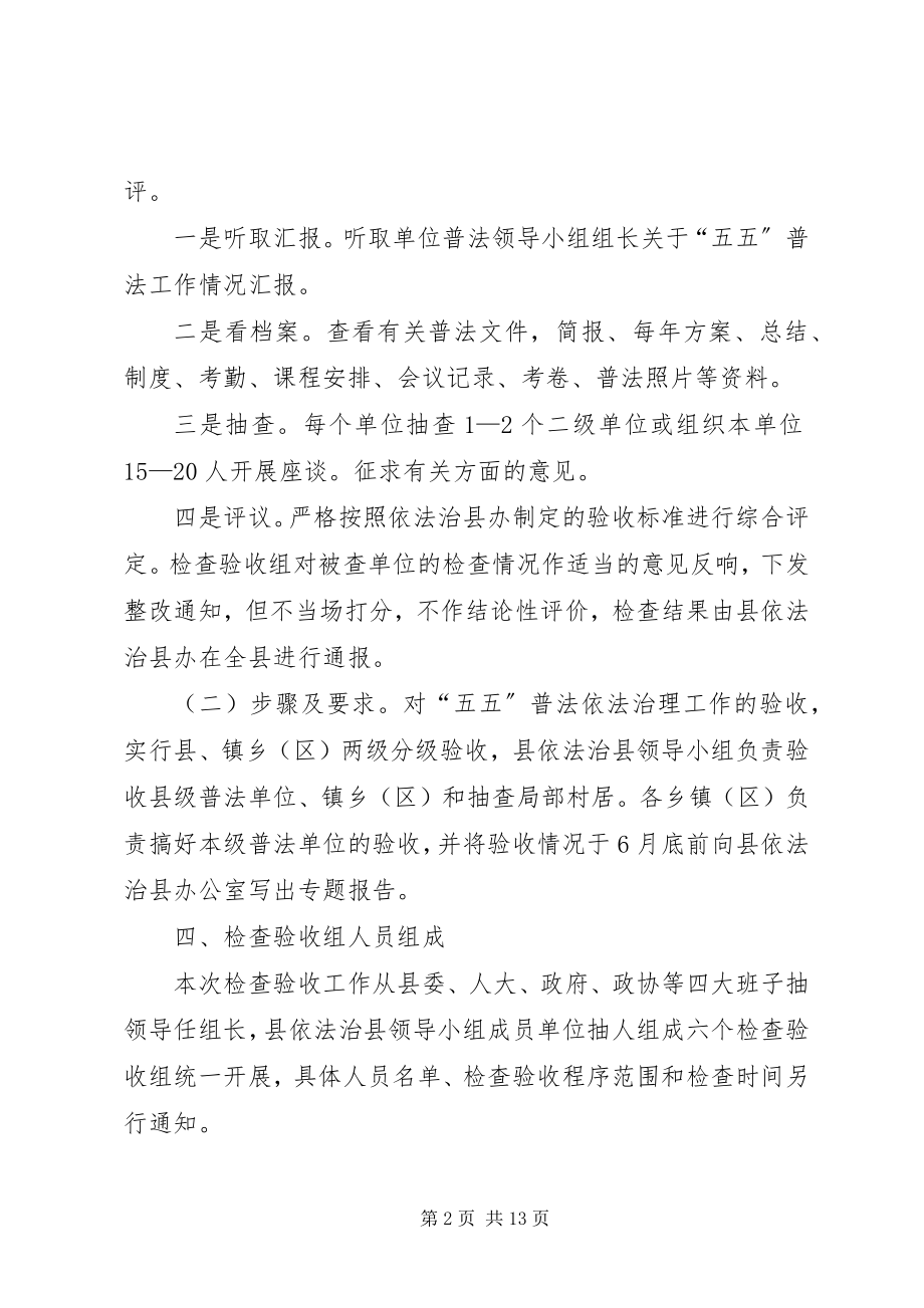 2023年五五普法依法治理工作检查验收方案.docx_第2页