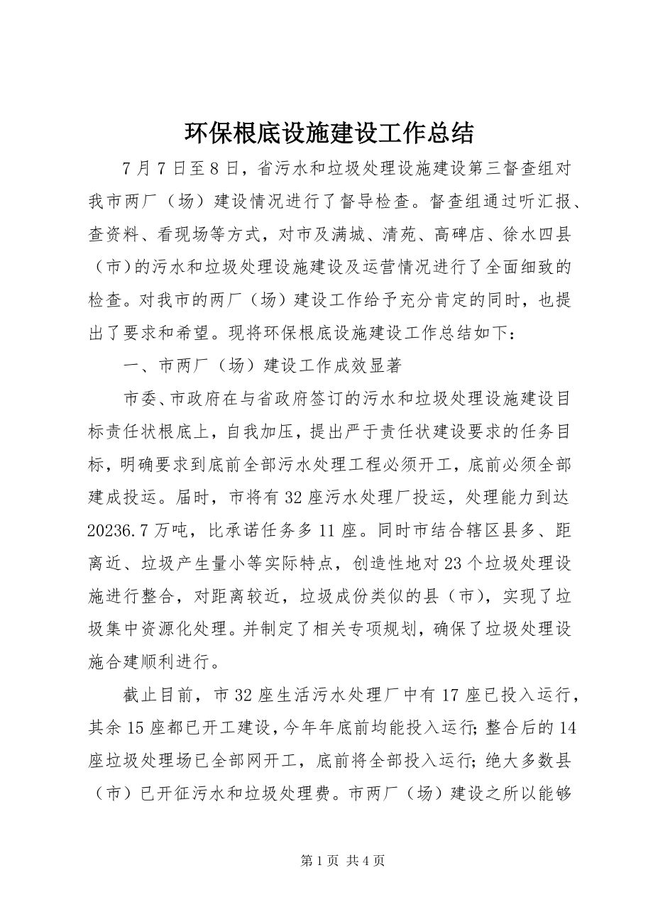 2023年环保基础设施建设工作总结.docx_第1页