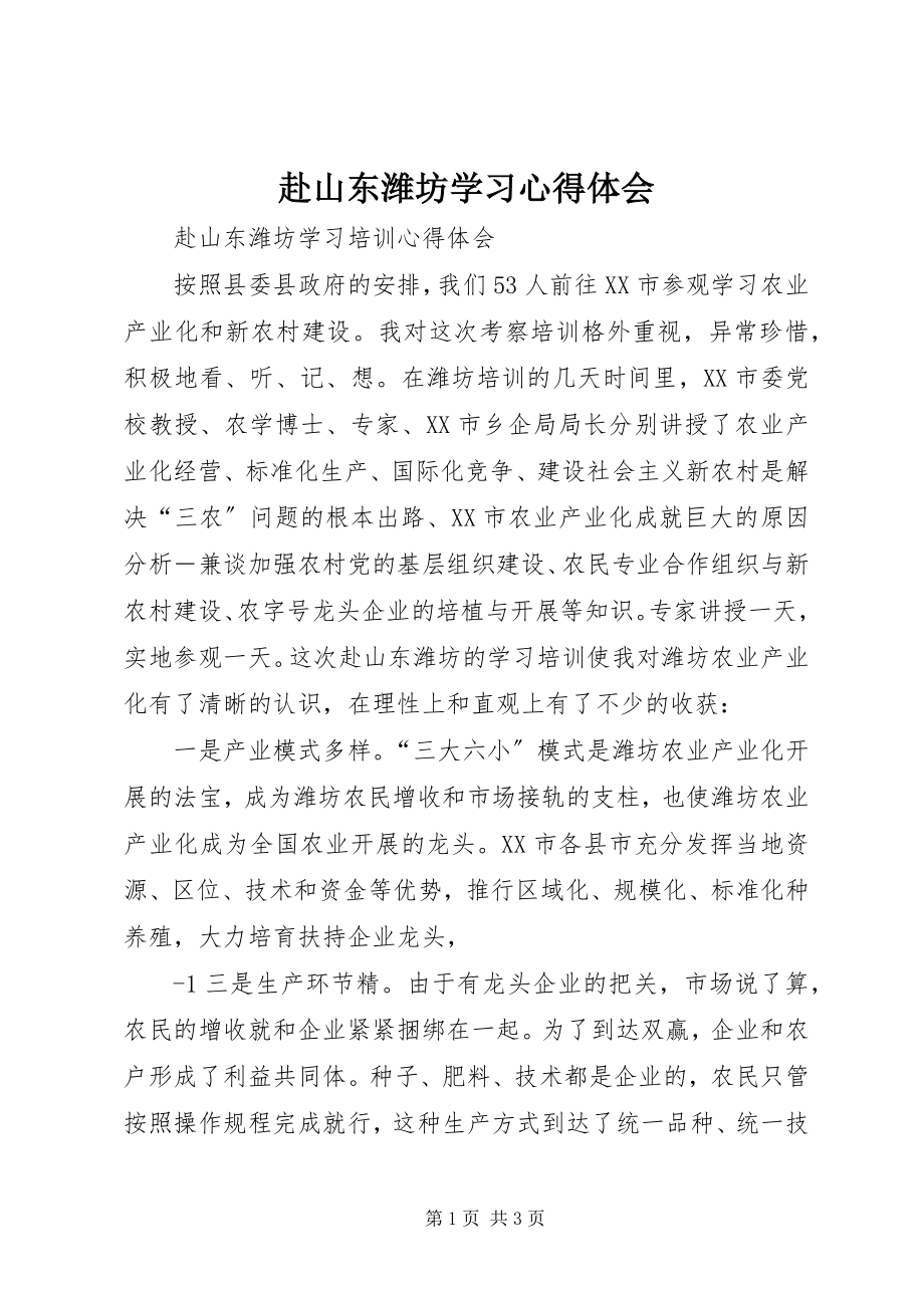 2023年赴山东潍坊学习心得体会.docx_第1页