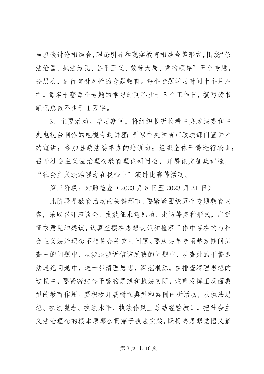 2023年检察院开展社会主义法治理念教育实施方案及配档表.docx_第3页