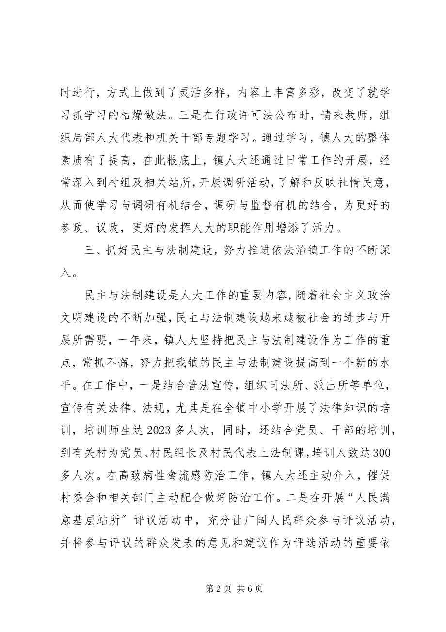 2023年人大工作总结及镇人大工作计划.docx_第2页