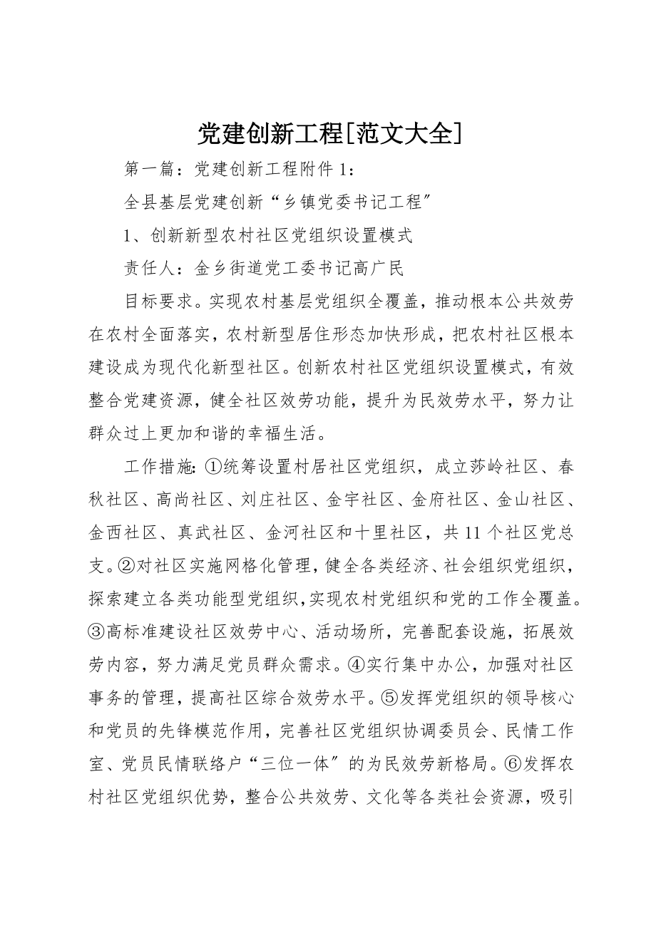 2023年党建创新项目大全.docx_第1页