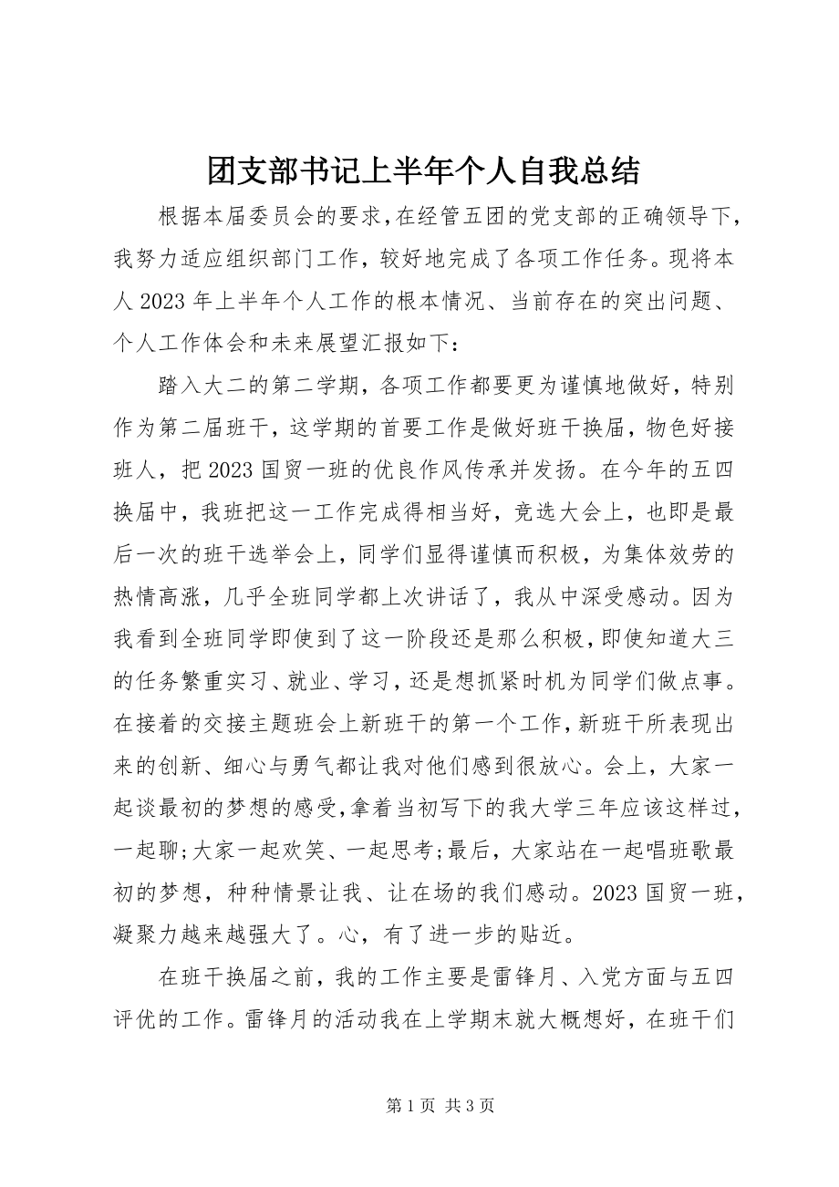 2023年团支部书记上半年个人自我总结.docx_第1页