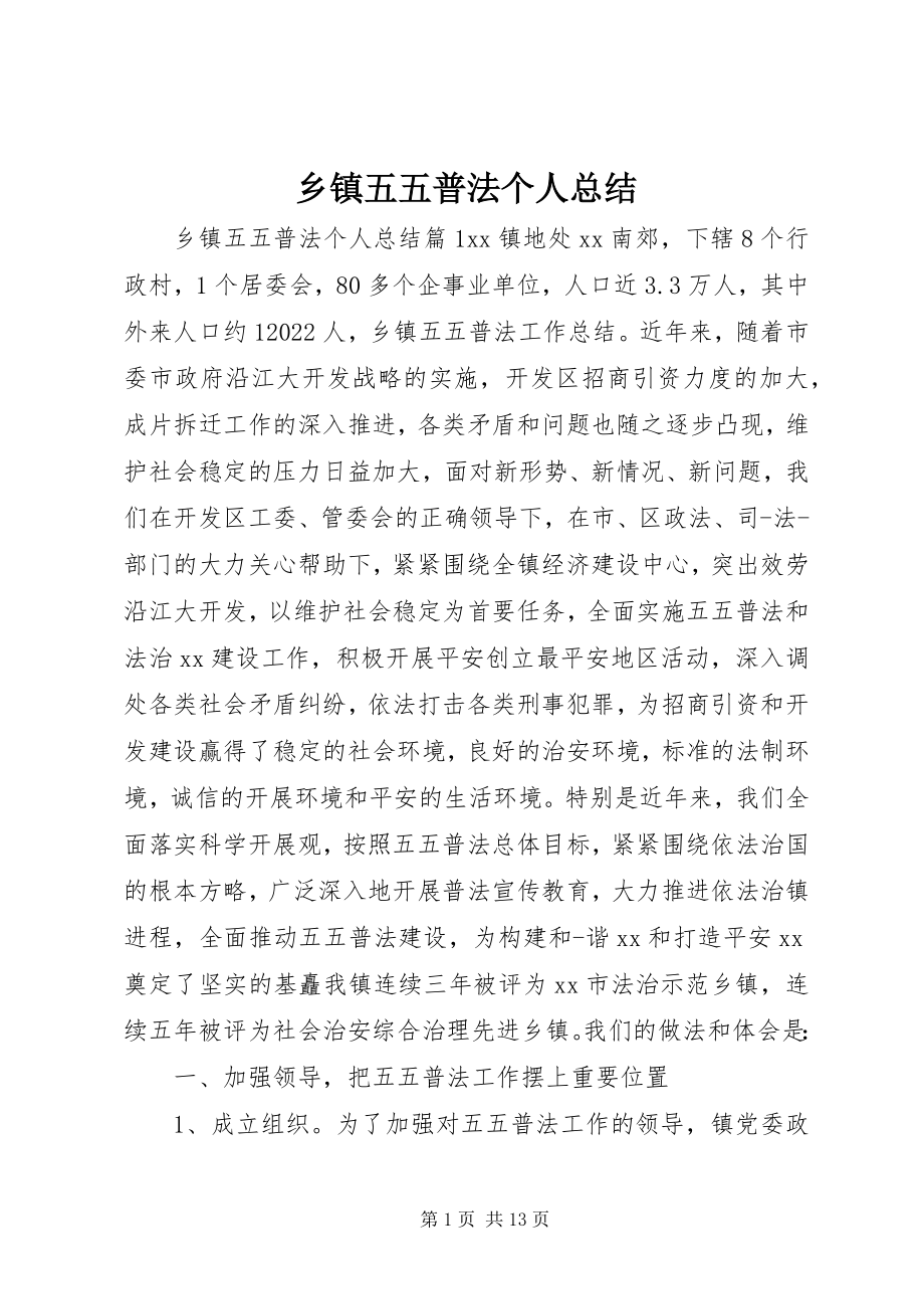 2023年乡镇五五普法个人总结.docx_第1页