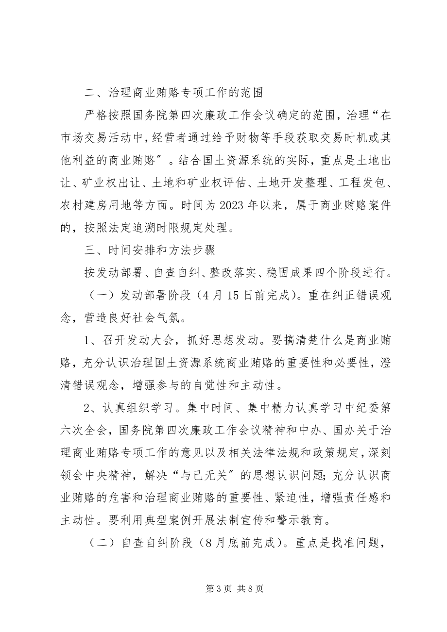 2023年国土局治理商业贿赂实施方案.docx_第3页