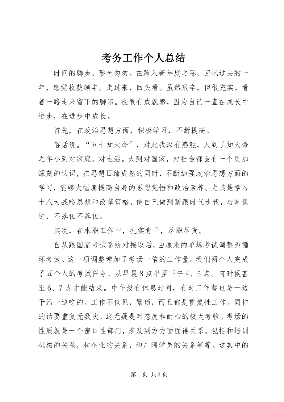 2023年考务工作个人总结.docx_第1页